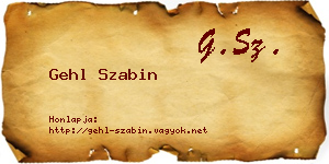 Gehl Szabin névjegykártya